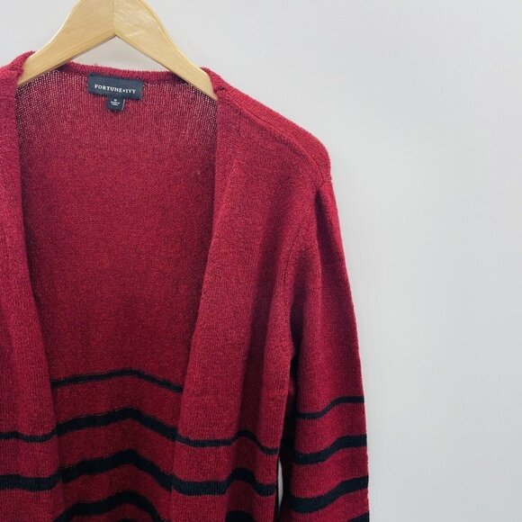 Fortune + Ivy x Stitch Fix Womens Medium Layla Open Front Cardigan Sweater Red - Picture 3 of 8